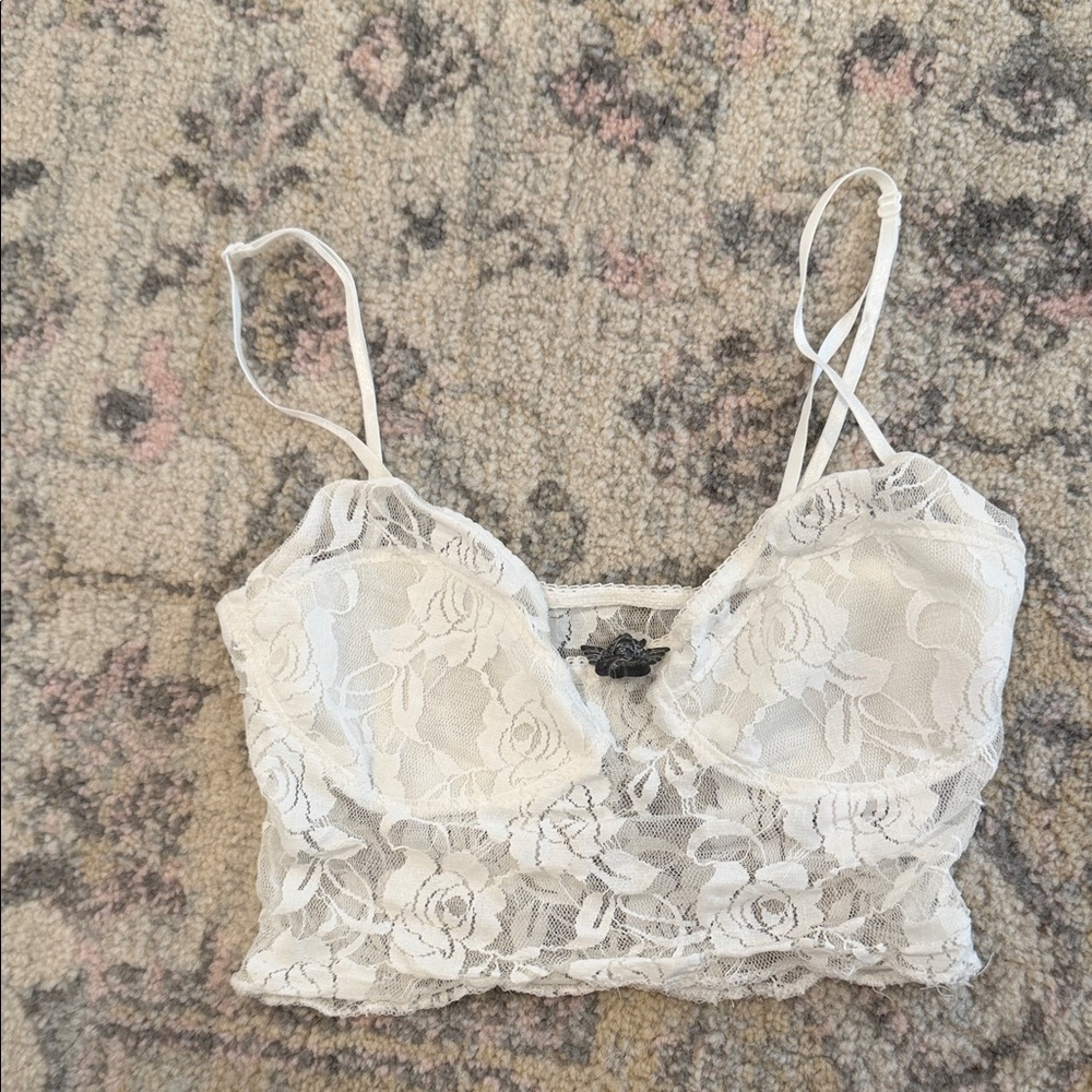 Boys Lie White Lace Crop Top